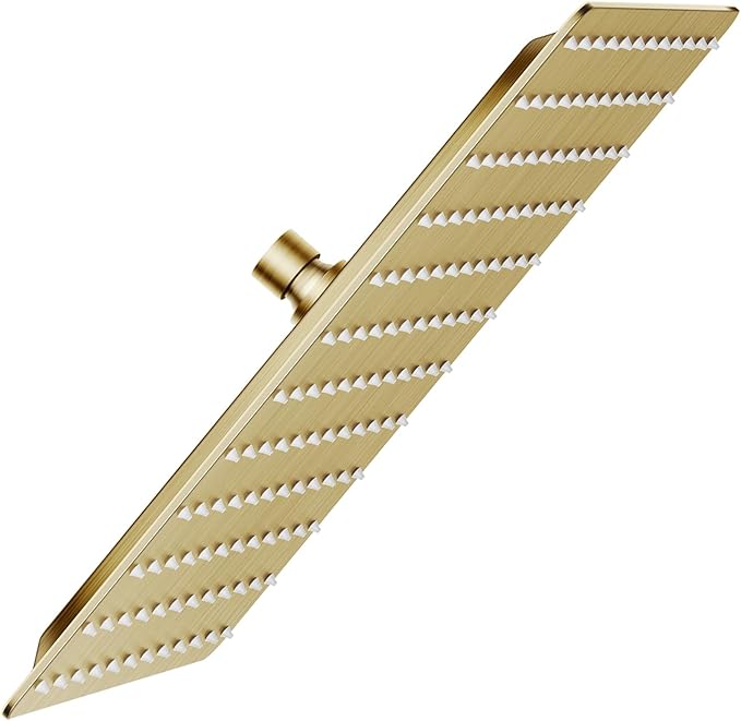 VBFF-Shower Head,rain shower head, 12 inch- Square Shower Head, 1.8 GPM Flow Rate, rainfall showerhead,VBFF09 (Brushed Gold)