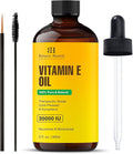 Botanic Hearth Vitamin E Oil (Glass Bottle 2 Fl Oz) | 100% Pure and Natural Oil for Growth of Nails, Hair, Eyebrows & Eyelashes | 35,000 Iu | Hair & Body Oil with Eyebrow & Eyelash Brush