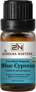 Blue Cypress Essential Oil USDA Certified Organic, 100% Pure Natural Premium Grade, Undiluted