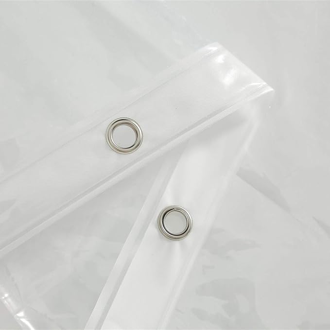 AooHome Eva Small 36x72 Inches Shower Liner, See Through Clear 8 Gauge Bathroom Curtain with Hooks, Bottom Magnets, Water Repellent, Heavy Duty, Rust Proof Grommets