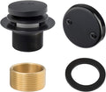 Artiwell Tip-Toe Bathtub Drains Trim Set with Two-Hole Overflow Faceplate, Replacement Bath Drain Trim Kit with 2-Hole Overflow Faceplate and Universal Fine/Coarse Thread (MATT BLACK)