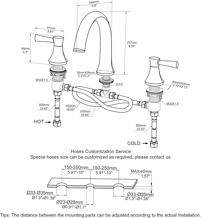 Roman Tub Faucet Deck Mount Tub Filler 2 Handles Brushed Gold Bathtub Faucets Brass Bathroom Faucet