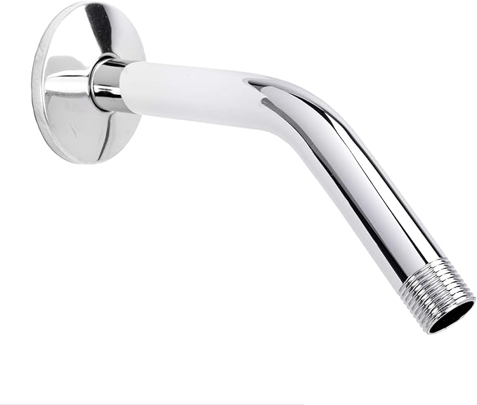 VETTA 8 Inch Shower Arm and Flange, Stainless Steel Construction, Shower Head Extension Extender Pipe Arm, Chrome Finish