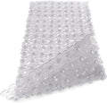 WELTRXE Non Slip Bathtub Mat 35 x 16 Inches Pebbles Shower Mats with Suction Cups, Drain Holes for Bathroom Showers, Tub, Machine Washable Bathroom Mats BPA, Latex Free Safe Tub Mats - Clear Gray