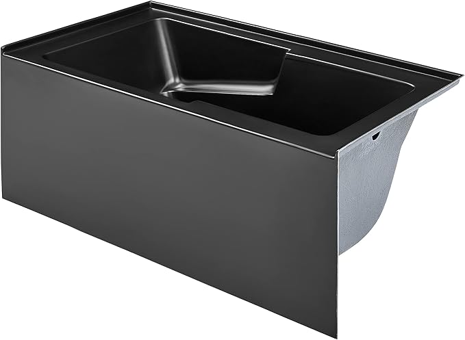 Voltaire 54 in. x 30 in. Acrylic Matte Black, Alcove, Integral, Right-Hand Drain, Apron Bathtub