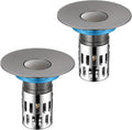 Universal Bathroom Sink Stopper, Pop Up Sink Drain Strainer Plug with Removable Stainless Steel Filter Basket Hair Catcher,Brass Body,Bathroom Bathtub Drain Stopper(2 PCS),Gun Grey
