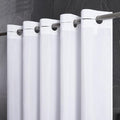 Furlinic No Hook Extra Long Shower Curtain 84 Length,Polyester Fabric Bathroom Curtains with 10 Plastic Split Grommets,Modern Hotel Style Waterproof White Shower Curtains,72x84.