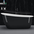 67 Inch Acrylic Freestanding Bathtub, Bathtub with Matte Drain and Overflow, Modern Square Tub with Deep Ergonomic Design and Double-Walled Insulation, Double-Walled Insulation, cUPC Certified