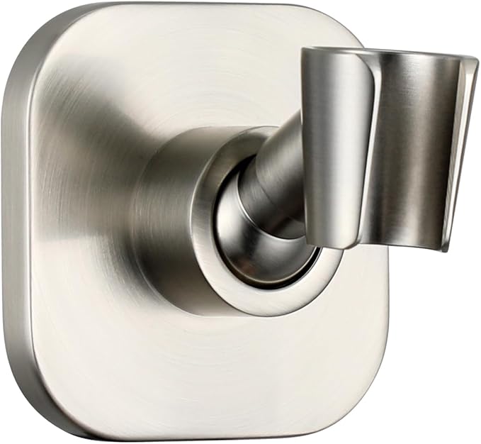 G-Promise All Metal Handheld Shower Head Holder, Adjustable Wall Mount Shower Wand Bracket, Strong Adhesive Disc Mount or Drill Installation (Brushed Nickel)