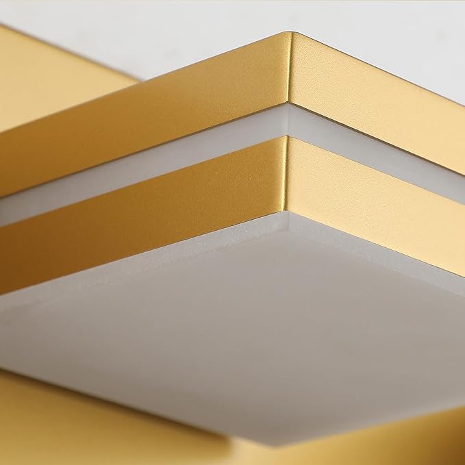 SineRise LED Modern Bathroom Vanity Light Fixtures (3-Light, 24-Inch, Dimmable), Matte Gold Modern Acrylic Bathroom Wall Lighting Fixtures Over Mirror (Cool White 6000K)