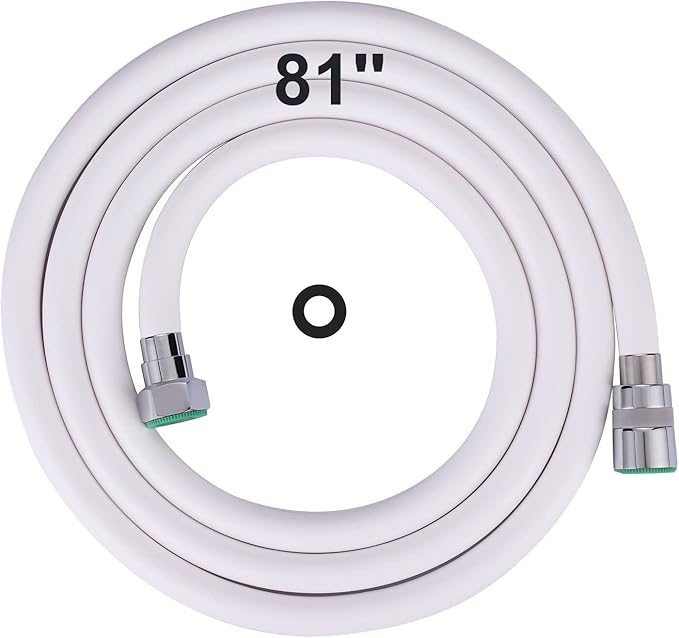 Aleasha Shower Hose, 81 Inches Extra Long Shower Head Hose Extension for Bathing Toilet Cleaning Dogs Bathroom Bathing White Handheld Shower Hose