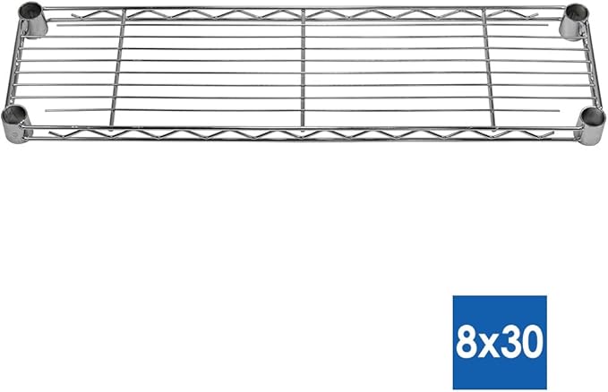 Shelving Inc. 8" d x 30" w x 96" h Chrome Wire Shelving with 5 Tier Shelves, Weight Capacity 800lbs Per Shelf