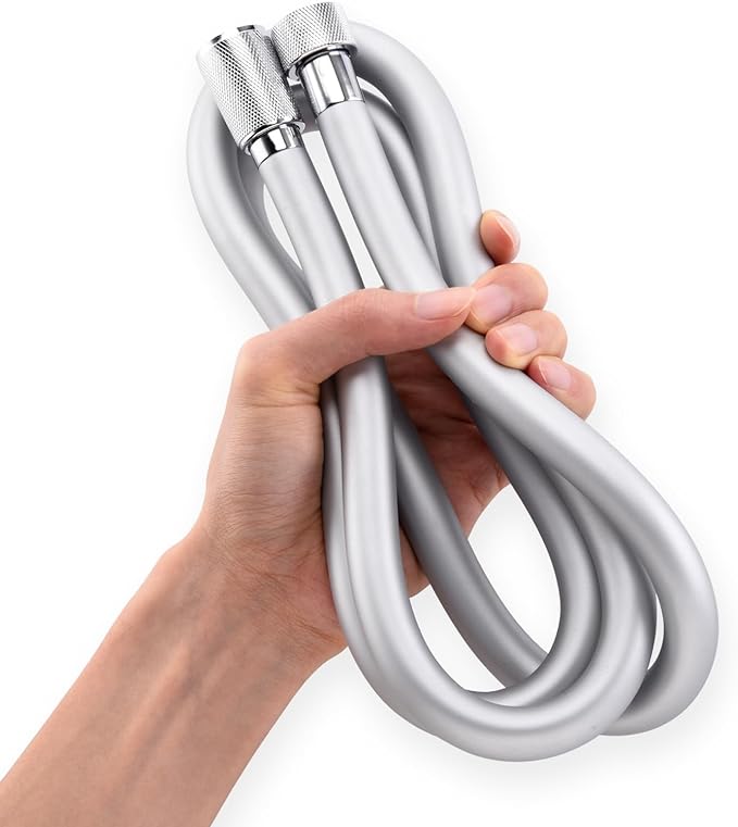 Silicone Shower Hose Extra Long,Explosion Proof Anti Winding Showerhead Hose,Used In Showerheads Spray Bidet Bathing Toilet Cleaning Flexible RV Shower Hoses Replacement (Silver, 59 In)