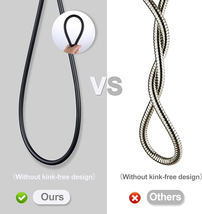 Aleasha 99 Inches Extra Long Shower Hose Attachment for Shower Head Extension - PVC Bathroom Bathing Hose Replacement With Brass Insert and Nut