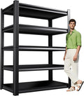 72''HXCXVVB Garage Shelving,Heavy Duty Garage Storage Shelves,Metal Shelving Unit,5 Tier Adjustable Steel Utility Shelf,Use for Basement,Warehouse, Pantry Closet,Black (Steel-72''H*15.7" D*35.4''W)