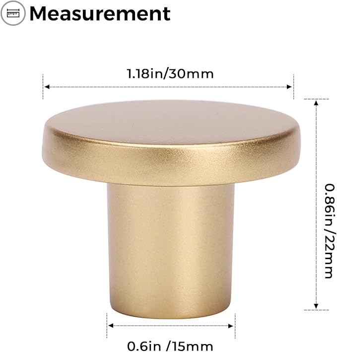 Ravinte 30 Pack Cabinet Knobs Sandy Gold Kitchen Cabinet Knobs Round Dresser Drawer Pulls Closet Door Pulls 1-1/5 Inch