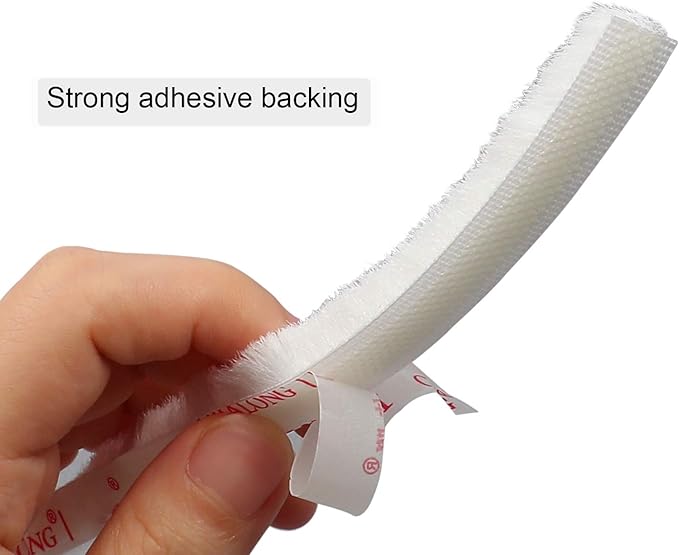 TORRAMI Fuzzy Brush Seal Weatherstripping for Window and Door 11/32 inch x 11/32 inch x 16 ft, Self-Adhesive Felt Insulation Sealing Strip Wind Dust Draft Insect Proof, White