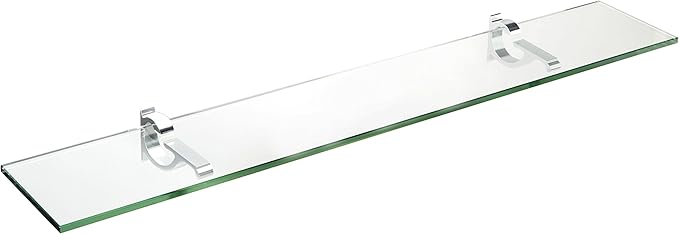 Spancraft Glass M-4.75x12-Chrome Monarch Glass Shelf, Chrome, 4.75" x 12"