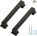 Ravinte Hardware 25 Pack Matte Black Cabinet Pulls, 3-3/4 Inch (96mm) Hole Center Zinc Alloy Drawer Handles for Kitchen Cabinets, Cupboards, Dressers, Square Solid Metal Hardware