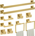 TURS 10-Piece Bathroom Hardware Accessories Set Brushed Gold Towel Bar Holder Set SUS304 Stainless Steel Towel Racks for Bathroom Wall Mounted, 23.6-Inch