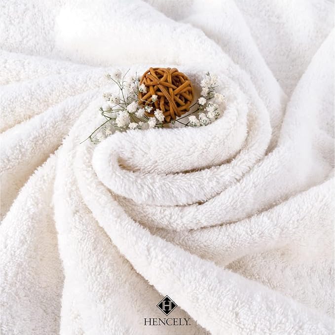 Hencely Bath Sheet Set of 2 - (35x64 Inches) - Luxury Extra Large Oversized Towels, 100% Cotton - Quick Dry, Highly Absorbent, Super Soft - Ideal for Spa, Hotel, Bathroom - (Bath Sheets 2 Pack, White)