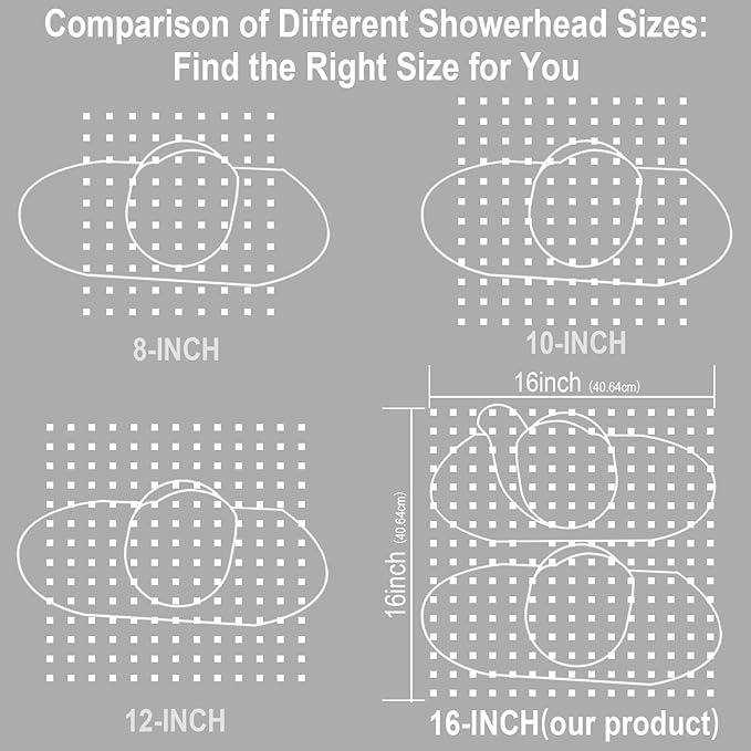 Black Shower Faucet Set Dual Shower Heads with 16" Ceiling Mounted Rain Shower Head & 6" Wall Mounted Head 4 Function Full Body Shower System with body jets,Matte Black
