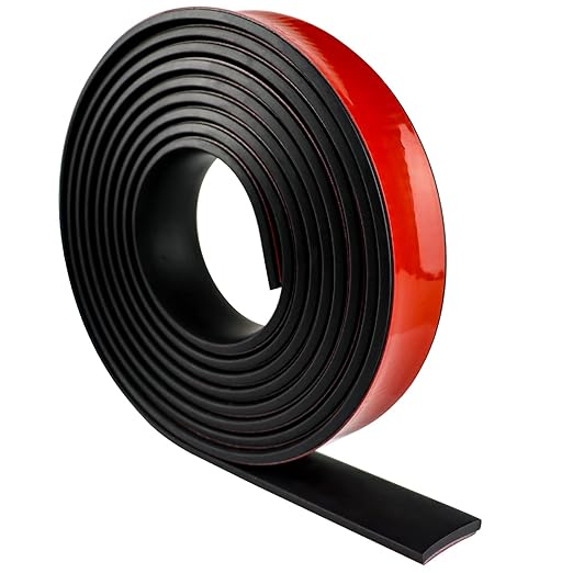 Neoprene Rubber Strips Self Adhesive Solid Rubber Sheets, Rolls & Strips for DIY Gaskets Crafts Pads Seals Warehouse Flooring Neoprene Sheet with Adhesive Backing (1" Wide x 1/5" Thick x 40' Long)