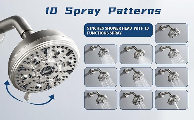 Tub Shower Faucet Combo Set Bathtub Faucet Set Shower System with Tub Spout Shower Tub Kit Shower Valve and Trim Kit Shower Fixtures Brushed Nickel