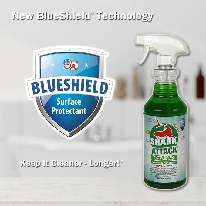 Shark Attack Organic - Bathroom Cleaner & Protectant - 32 oz, Green