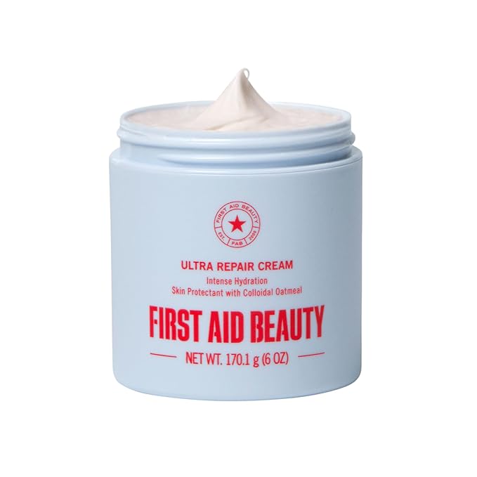 FirstAidBeauty First Aid Beauty - Ultra Repair Cream - Intense Hydration Face & Body Moisturizer - Whipped Colloidal Oatmeal Clinically Proven to Strengthen Skin Barrier in 7 Days - Helps Relieve Eczema, 6 oz