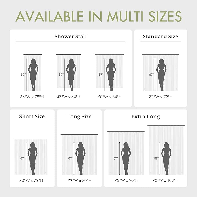 AmazerBath Shower Curtain Liner Stall Waterproof, 47x64 Clear RV Shower Curtain Liner, Plastic Shower Liner for Bathroom, Lightweight PEVA Shower Curtain with 2 Magnets and 7 Rustproof Metal Grommets