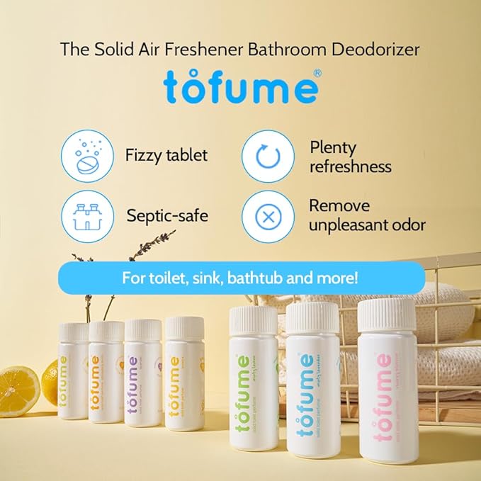 Effervescent Bathroom Air Freshener - Cherry Blossom - Toilet Deodorizer, Bathroom Odor Eliminator, Toilet Freshener, Flushable Air Freshener Toilet Tablets, 90 Count (Pack of 3)
