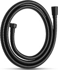 OFFO Shower Hose, 48 in Kink Free Stainless Steel Shower Hose Attachment Electroplating Handheld Shower Head Hose Flex Hoses Extension with Brass Insert & Nut for Pet Bathing Cleaning, Matte Black