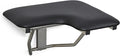 32" x 22.5" Black Padded Cushion Wall Mount Folding Left-Handed Transfer Bench Shower Seat, ADA Compliant