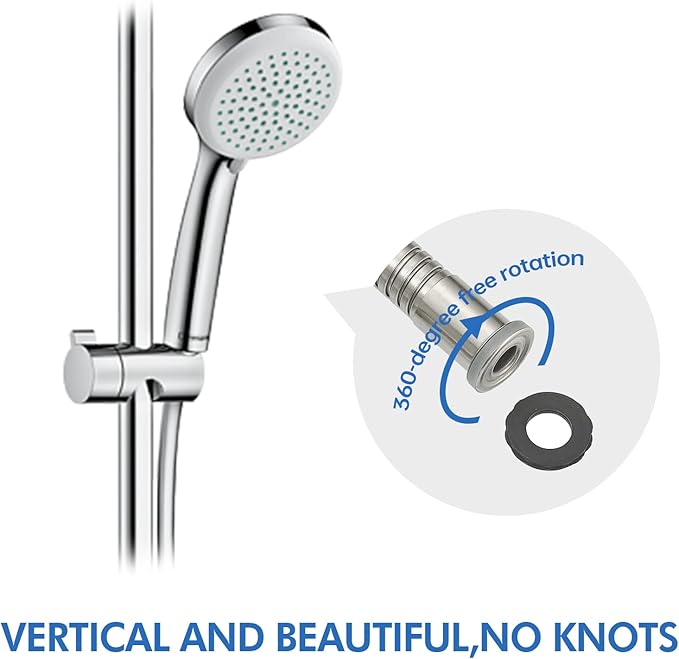 RUMOSE 98 inches Shower Hose Shower Head Extension Hose Extra Long Stainless Steel Shower Tube Attachment Flexible Handheld Shower Sprayer Hose, Brushed Nickel