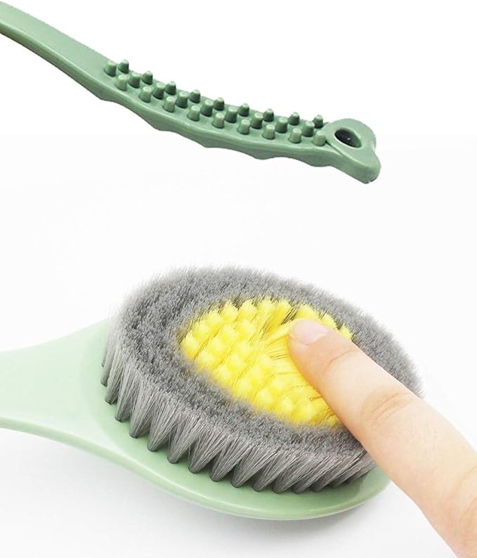 QiCheng&LYS Bath Body Brush,Bath Brush, Shower Brush with Long Handle,Massage Brush Shower Back Scrubber-14inch (Green)
