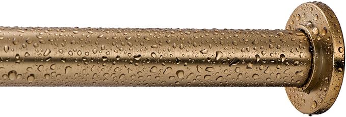 Ivilon Tension Curtain Rod - Spring Tension Rod for Windows or Shower, 24 to 36 Inch. Warm Gold