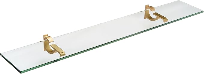 Spancraft Glass M-4.75x21-Brushed Bronze Monarch Glass Shelf, Brushed Bronze, 4.75" x 21"