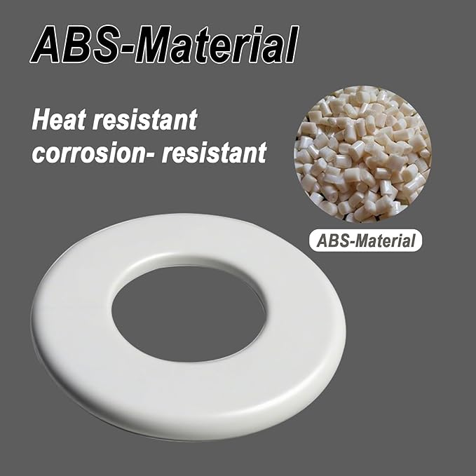 1 Pack Wall Split Flange for 2.52 Inch/64mm OD Pipe ABS Escutcheon Plate Self-Adhesive Round Plumbing Cover Plates for Water Pipe Faucet Decoration, White