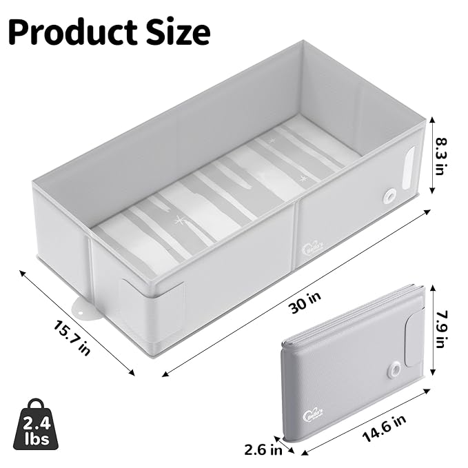 Bella’s Friends Baby Collapsible Bathtub, Travel Bath Tub for Baby, Foldable and Portable, Easy Storage, Reinforced Structure, Lightweight, Travel Essentials for 6M-3Y Infant Toddler, Gray