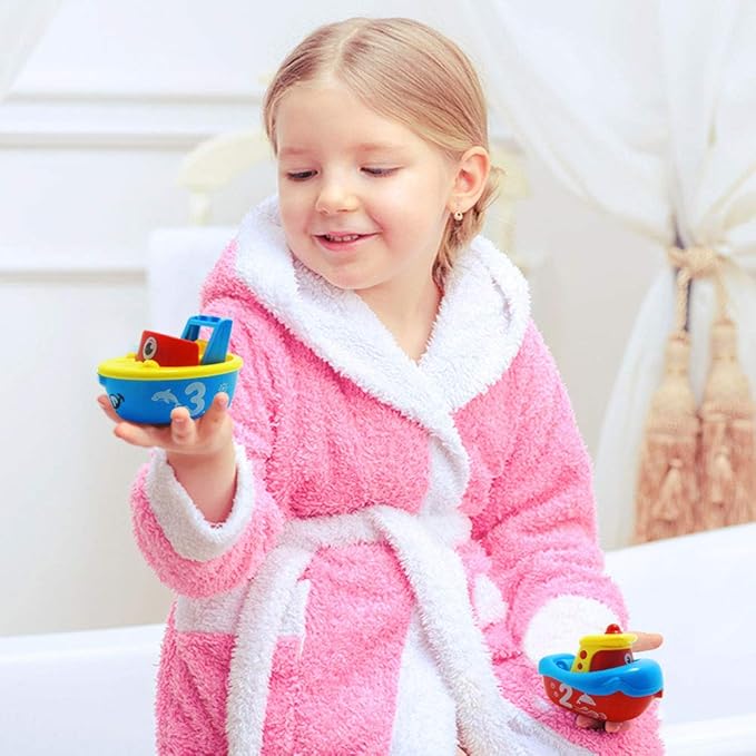3 Bees & Me Bath Toys for Boys & Girls - Magnetic Boat Set for Toddlers & Kids - Fun Educational Bath Toy