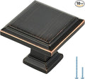Ravinte Hardware 10 Pack Kitchen Cabinet Pulls Square Drawer Single Hole Handles Oil Rubbed Bronze for Cupboard Gold Dresser Solid