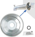 1/2" Thick Spacer for Tub Spout, Flange Trim Ring for Bath Faucet, Eschutcheon Cover Plate for Spigot with Split PVC Blocking Water, Shower Pipe Remodeling Sealer (304SUS-Brushed Nickel)