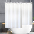 YISURE White Short 60 Inch Shower Curtain for Clawfoot Tub, 180x60 Wrap Around Liner with Magnets, PEVA Extra Wide Bathtub Curtain for Bathroom Vintage Freestanding Tub