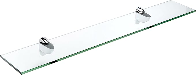 Spancraft Glass H-6x36-Chrome Heron Glass Shelf, Chrome, 6" x 36"