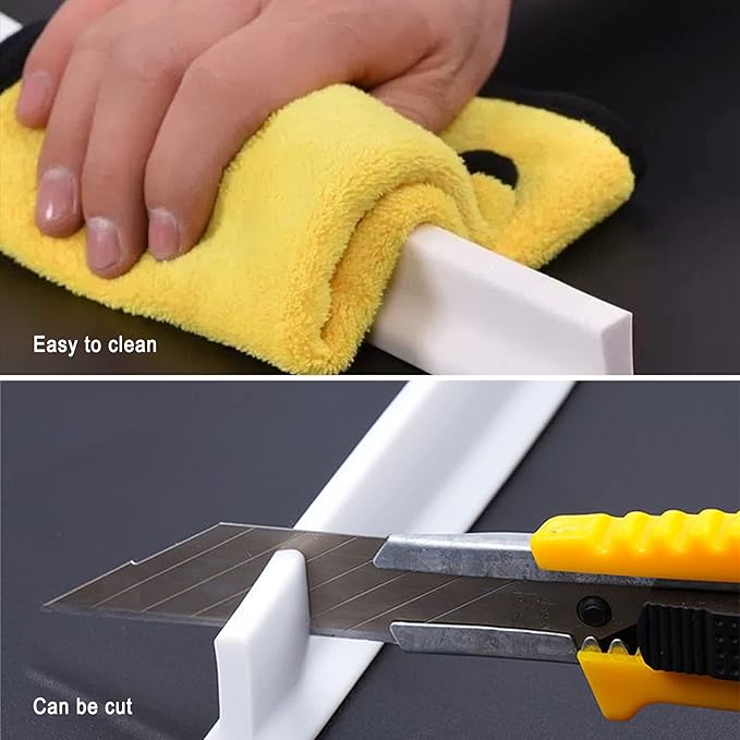 Collapsible Shower Water Guard Water Splash Guard Water Dam Barrier Shower Threshold for Shower Stall, Stay Dry Retainer for Wet and Dry Separation for Bathroom (39") …