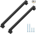 Ravinte Hardware 25 Pack Matte Black Cabinet Pulls, 8 Inch (204mm) Hole Center Zinc Alloy Drawer Handles for Kitchen Cabinets, Cupboards, Dressers, Square Solid Metal Hardware