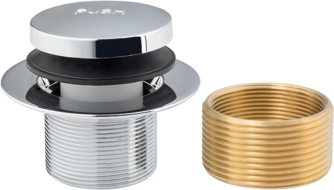 Artiwell Tip-Toe Bathtub Drains Trim Set with Two-Hole Overflow Faceplate, Replacement Bath Drain Trim Kit with 2-Hole Overflow Faceplate and Universal Fine/Coarse Thread (CHROME PLATED)
