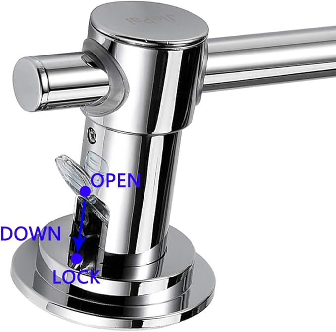 JiePai Suction Cup Towel Bar 24 Inch,Removable Modern Vacuum Suction Towel Holder for Bathroom Door Adhesive Towel Bar Suction Towel Rack Holder