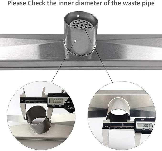 Neodrain 28-Inch Linear Shower Drain with Tile Insert Grate,Brushed 304 Stainless Steel Rectangle Shower Floor Drain,Linear Drain with Leveling Feet, Hair Strainer